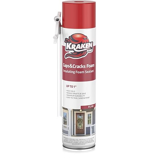 Kraken Bond Gaps & Cracks Expanding Foam Sealant - (1x24oz) High Expansion Polyurethane Spray Foam for Window & Door, Straw Use Waterproof High Yield Gap Filler - 1 Pack