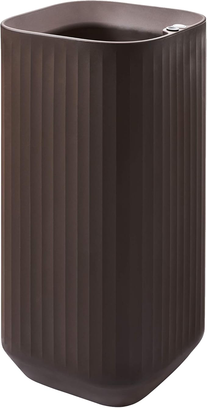 Crescent Garden Modular Self-Watering Tall Planter for Indoor & Outdoor, Modern Tall Square Planter with TruDrop Water Level Indicator for Patio, Corners, Entrance Decor- 20"x20"x38"H (Bark)