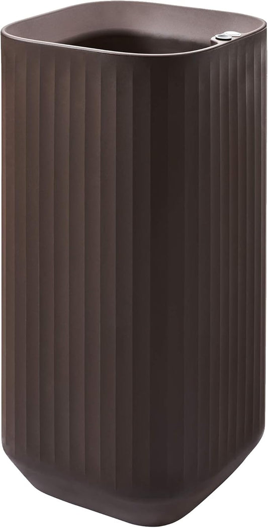 Crescent Garden Modular Self-Watering Tall Planter for Indoor & Outdoor, Modern Tall Square Planter with TruDrop Water Level Indicator for Patio, Corners, Entrance Decor- 20"x20"x38"H (Bark)