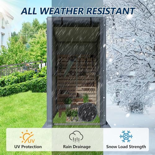 COVERONICS 3' x 3' Outdoor Portable Storage Shelter Shed, Grey