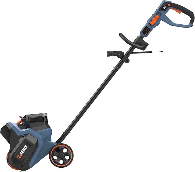 SENIX 60V 15" Cordless Snow Blower, Snow Shovel with Wheel for Decks, Steps, Driveways & Walkways | Steel Auger, 6000mAh Battery, 6" Depth, 33FT Throw, 600lbs/m, LED Lights, 2 Speed, 75° Direction