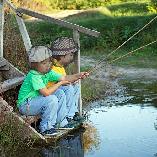 HESTYA 4 Pack Mosquito Head Net Mesh Face Cover Outdoor, Grey