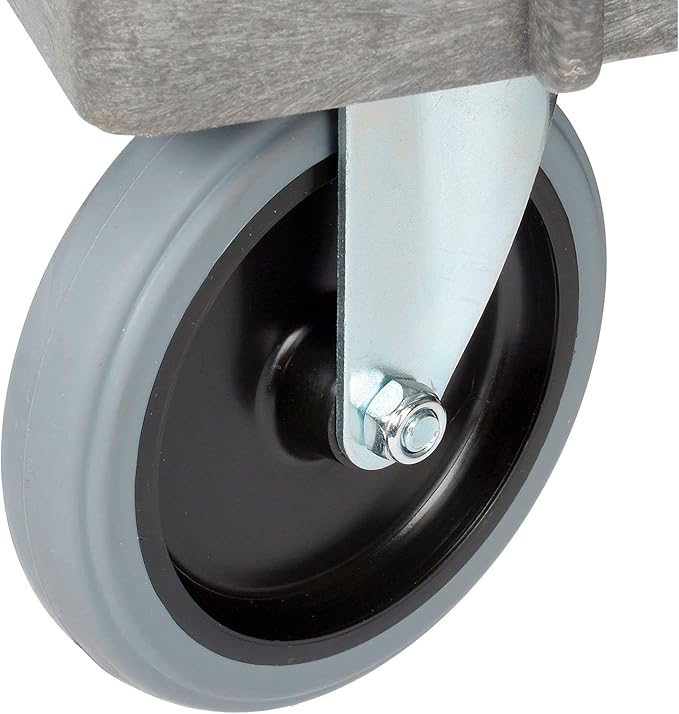 Global Industrial Plastic 2 Shelf Tray Service & Utility Cart, 38” x 17-1/2”, 5" Rubber Casters