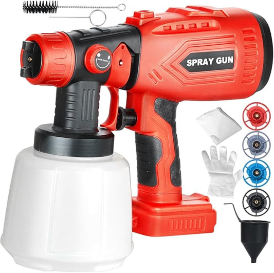Cordless Paint Sprayer Compatible with Craftsman 20V Battery (Tool Only) 200W HVLP Paint Gun, 3 Spray Patterns & 4 Size Nozzles for Cabinets,Walls,Furniture,House Painting