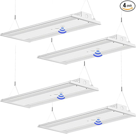 LED Linear High Bay Light 4-Pack, 210W 31500LM 0-10V Dimmable 5000K Daylight, Adjustable High Bay LED Shop Lights Lighting Fixtures for Garage Warehouse Workshop, UL