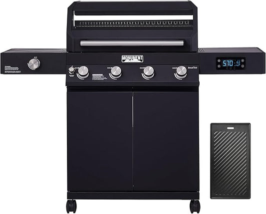 Monument Grills 4-Burner Liquid Propane Gas Smart bbq Grill Denali 425 with Cooking Plate(2 Items)