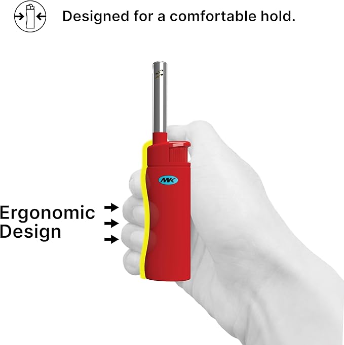 MK Lighter 10PCS Refillable Candle Lighters – Strong Wind-Resistant Flame for BBQ, Camping, Outdoor Use (3BL)