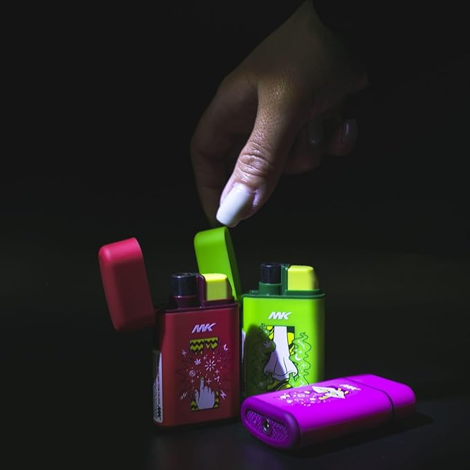 MK Lighter 5-Pack Torch Flame Pocket Lighters, Refillable and Multipurpose, Ideal for Candles, BBQ, Camping, and Everyday Use (Senses-5PC)