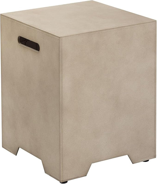 COSIEST Propane Tank Cover with Side Handles,20lb Gas Tank Cover,15.7 inch Outdoor Hideaway Tank Table for Gas Fire Pits -Gray