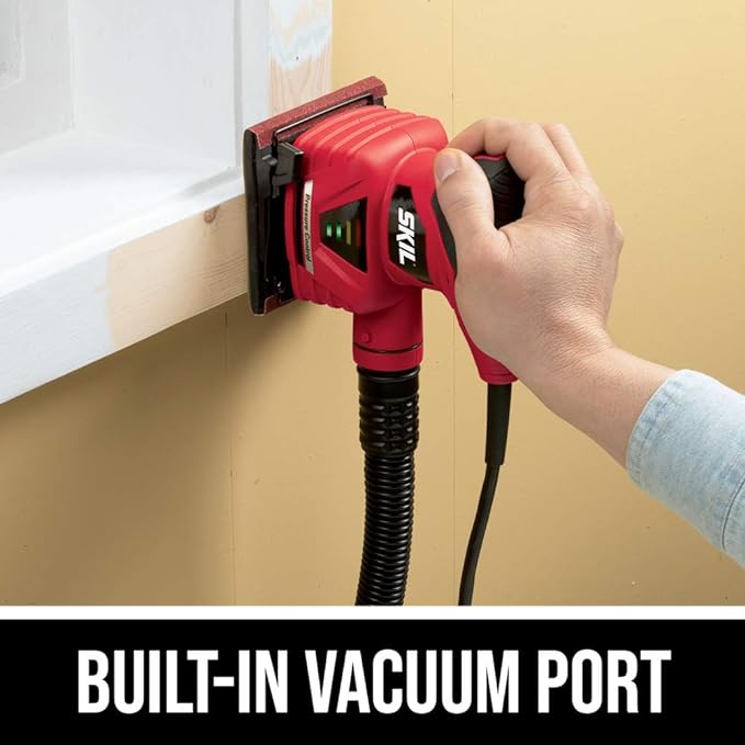 SKIL 7292-02 2.0 Amp 1/4 Sheet Palm Sander with Pressure Control , Red