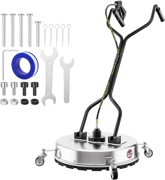 Doniks 22 Inch Pressure Washer Surface Cleaner with 4 Wheels,Dual Handle,Stainless Steel Housing,4500 PSI Power Washer Accessory for Concrete, Patio, Sidewalk, Deck, Driveways and Daily Washing