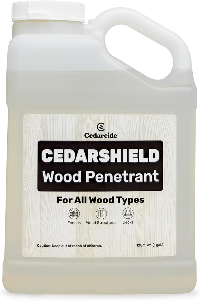 Cedarcide Cedarshield (1 Gallon) | Non-Toxic Wood Treatment and Stabilizer | Protects Wood from Moisture and Decay