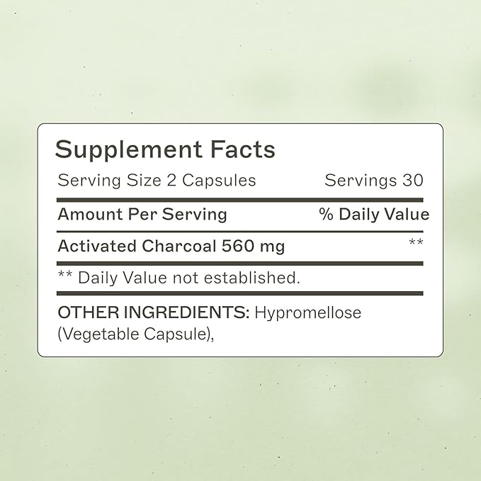 Coconut Charcoal Capsules from The Myers Way Protocol - Natural Activated Charcoal, Gas Reliever & Support for Affects of Mold/Toxins - Dietary Supplement 60 Capsules, 30 Servings - Dr. Amy Myers