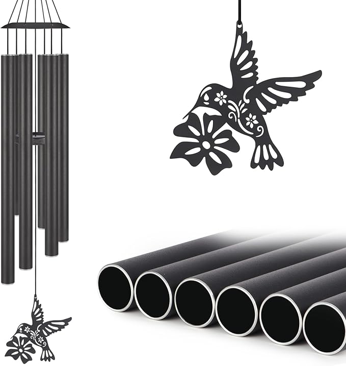 Hummingbirds Wind Chimes with Sympathy Wind Spinner,Outside Garden Decor for Women Mom and Grandma,Memorial Wind Chimes for Loss of Loved One Prime,Bereavement/Sympathy/Memorial Gift