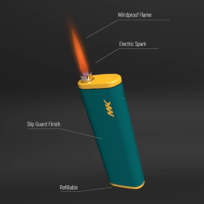 MK Jet-Hue Assorted Colors Windproof & Refillable Lighters - 10PCS, Camping & Candle Lighter