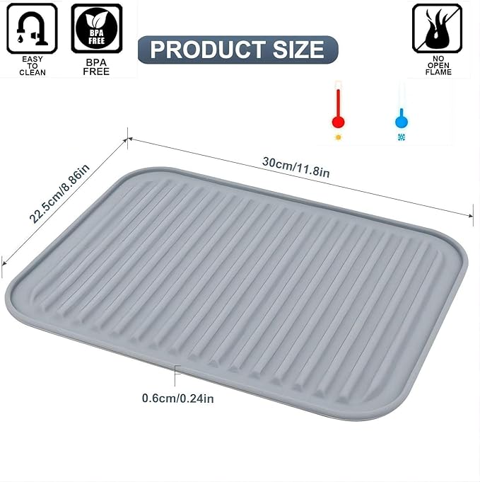 Silicone Trivets Set 2, Big Trivets Mats for Hot Pots and Pans, Heat Resistant Hot Pads for Kitchen Counter, Multi-Purpose & Versatile Trivet Mats, Silicone Pot Holder Pads 9"X12" Dark Grey