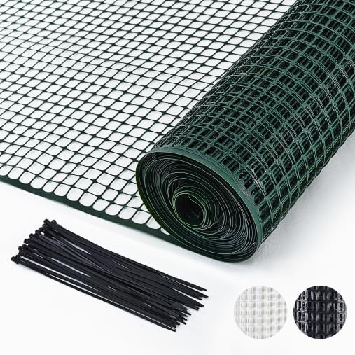 PotatoLife Green Plastic Garden Fence, Hardware Mesh, 4' x 50'