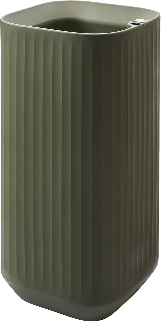 Crescent Garden Modular Self-Watering Tall Planter for Indoor & Outdoor, Modern Tall Square Planter with TruDrop Water Level Indicator for Patio, Corners, Entrance Decor- 20"x20"x38"H (Olive)