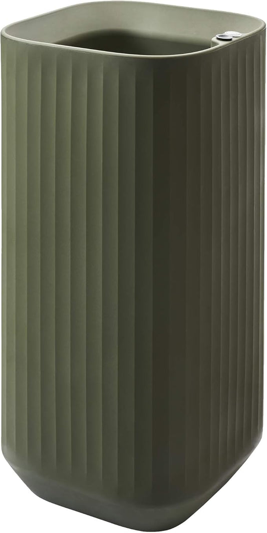 Crescent Garden Modular Self-Watering Tall Planter for Indoor & Outdoor, Modern Tall Square Planter with TruDrop Water Level Indicator for Patio, Corners, Entrance Decor- 20"x20"x38"H (Olive)