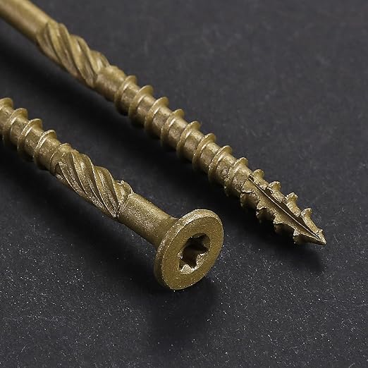 #8 * 2" Deck Screws, (777pcs) 5 lbs.Exterior Wood Screws, Rust Resistant Epoxy Coated, Bronze, T20 Star Bit