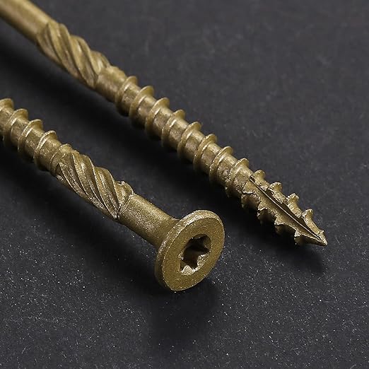 #8 * 1-1/4" Deck Screws, (233pcs) 1 lbs.Exterior Wood Screws, Rust Resistant Epoxy Coated, Bronze, T20 Star Bit