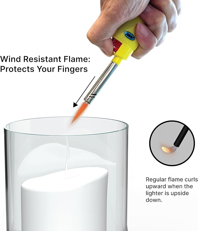 MK Lighter 10PCS Refillable Candle Lighters – Strong Wind-Resistant Flame for BBQ, Camping, Outdoor Use (3BL)