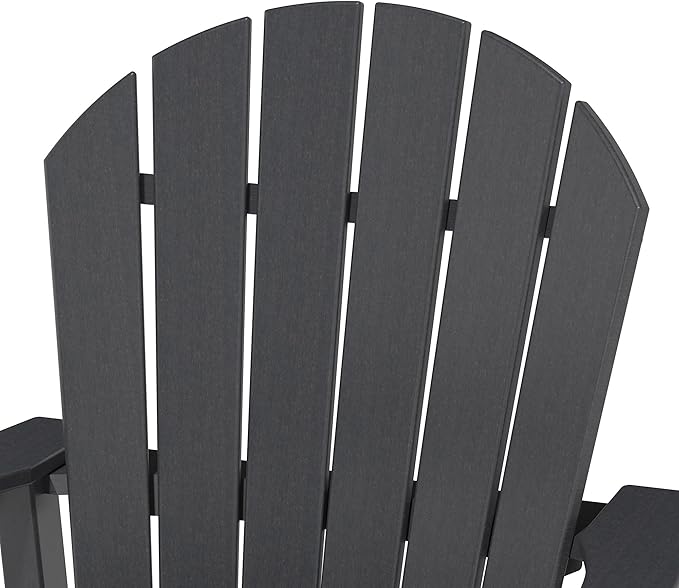 OTSUN Outdoor Tall Adirondack Chair, HDPE Weather Resistant Outdoor Chair for Garden, Backyard, Poolside, Capacity 400LBS (4 PCS, Black)