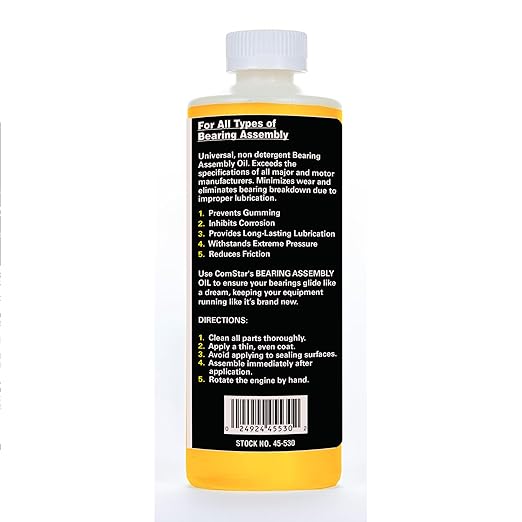 ComStar Bearing Assembly Lube Oil, SAE 20 Weight, Prevents Gumming, Protects Against Rust and Wear, Provides Long-Lasting Lubrication, Withstands Extreme Pressure, 1 Pint (45-530)