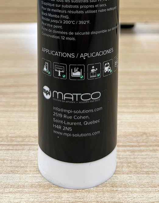 Black Mamba FHG High Tack Adhesive - MS Polymer Sealant, Extreme Temperature Resistant, Paintable, Solvent-Free, Heavy Duty Construction Adhesive - Black - 2 Pack