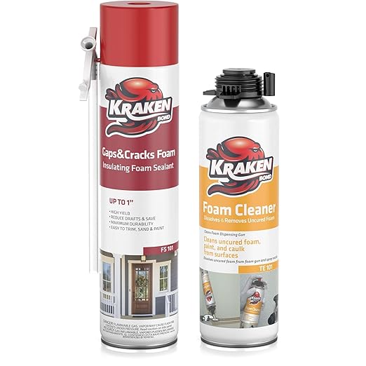 Kraken Bond Gaps & Cracks Expanding Foam Sealant - (1x24oz) High Expansion Polyurethane Spray Foam for Window & Door, Straw Use Waterproof High Yield Gap Filler - 1 Pack