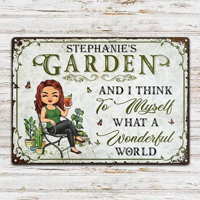 And Into The Garden I Go Gardening, Garden Sign, Personalized Custom Classic Metal Signs Garden Yard Wall Decorative Metal Sign (13)