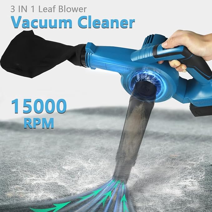 NEWONE Small Leaf Blower Cordless Compatible with Makita 18V Battery,157MPH/64CFM Lightweight Mini Hand Electric Leaf Vacuum for Lawn Care with Battery and Charger,2 Speed