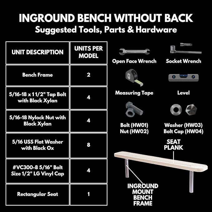 COATEDOUTDOORFURNITURE Coated Outdoor Furniture Heavy-Duty Outdoor Bench Thermoplastic Coated, Expanded Metal, Commercial-Grade Seating, Made in America (Inground Without Back, 6 Ft, Brown)