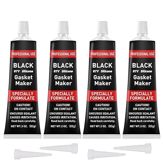 RTV Silicone Gasket Maker, High Temp Silicone Resist Oil, Anti-Freeze RTV Silicone Sealant for Engines, Gearboxes, Pumps, Superchargers (Black, 340g)