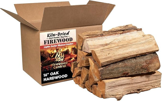 Kiln-Dried PA Oak – 16” Splits (Approx. 38 lb) – Bold Smoking Wood for Cooking, Grilling, BBQ & Fire Pits – Easy Light, Low Smoke, USA-Sourced