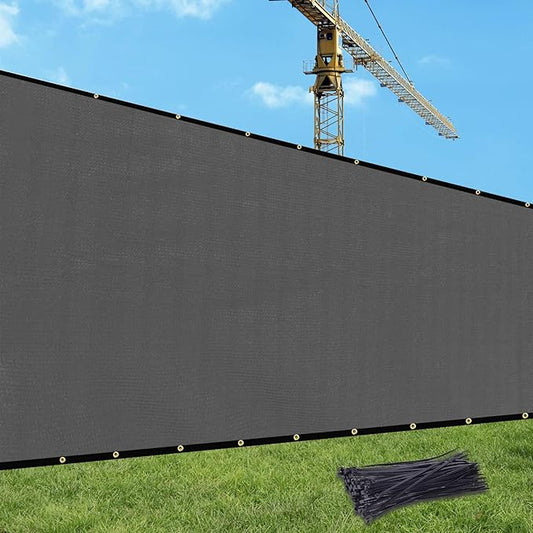 UPGRADE Privacy Fence Screen 6'x26' Dark Grey Outdoor 90% Visibility Blockage 170 GSM Mesh Shade Cover Panels for Backyard,Balcony,Home Decoration with Zip Ties,Customized Avaliable