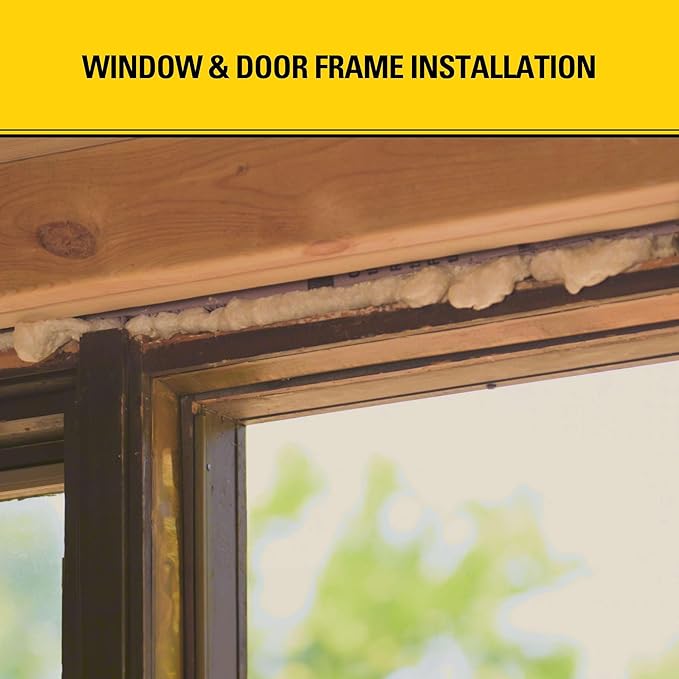 Stanley F902 Window & Door Foam Sealant (1x12 Oz.) – Low Expansion Polyurethane Insulating Spray Foam | Gaps and Cracks Filler for Window & Door Frames, Waterproof Sealant with Straw | 12 Oz. 1 Pack