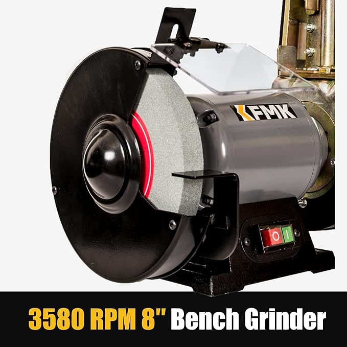 3in1 2"x36" Belt Sander 7" Disc Sander and 8" Grinder Combo, 3.1 Amp Bench Belt Sander for Metal Working, 2 inch Belt Grinder for Knife Making and Sharpening, KF8236