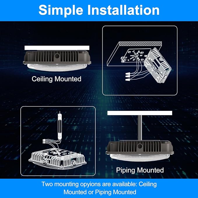 40W LED Canopy Light, 6000LM LED Canopy Lights Outdoor, IP65 Waterproof Canopy Light for Gas Station Industrial Lighting Garage Barn Shop Carport Warehouse Building Entrance UL Listed, 1 Pack