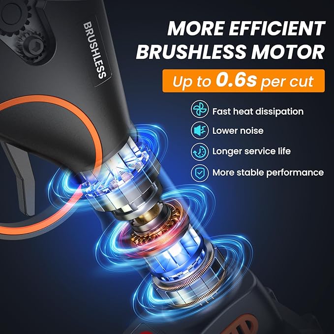Electric Pruning Shears 1.4“, 2 * 2000 mAh Battery Secateurs per 6-8 h, SK5 Pruner Cordless, Professional Garden Power Tools for Plants, Hedges, Trees, and Flowers (Black)