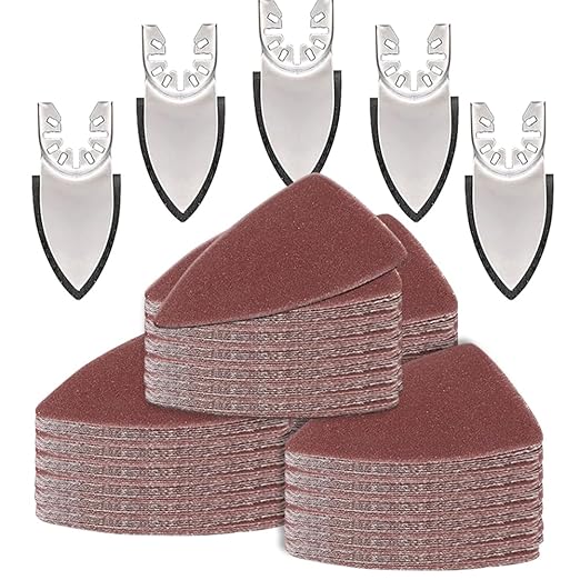 Aozzy 145 Multi Tool Sandpaper Kit for Most Oscillating Tool Sanding Pads, Compatible With Most Bosch/Dewlta Brands, Multiple Grits Available Suitable for Sanding in Confined Work for Sanding Wood etc