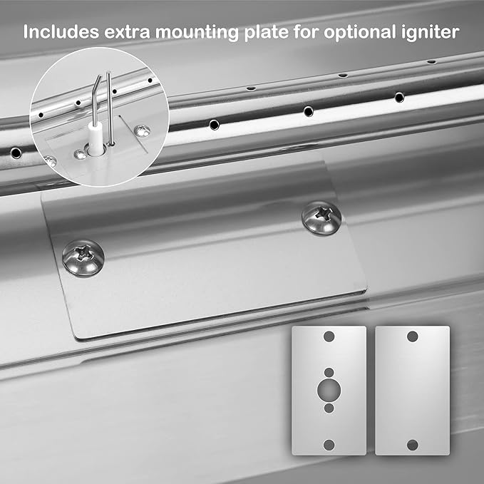 Stanbroil 48 x 6 Inch Linear Natural Gas Fire Pit Burner with Spark Ignition Kit, Stainless Steel Gas Fire Pit Kit Insert for DIY Fireplace, 91,000 BTU'S Max