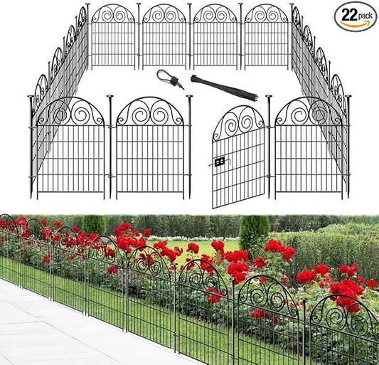 Tall Garden Fencing 36 Inch High, 22 Panels Total Length 48Ft Dog Fence Outdoor for Yard, Pet Fence Outdoor, Decorative Fences for Yard│Patented