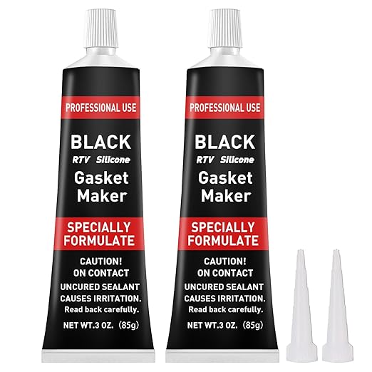 RTV Silicone Gasket Maker, High Temp Silicone Resist Oil, Anti-Freeze RTV Silicone Sealant for Engines, Gearboxes, Pumps, Superchargers (Black, 170g)