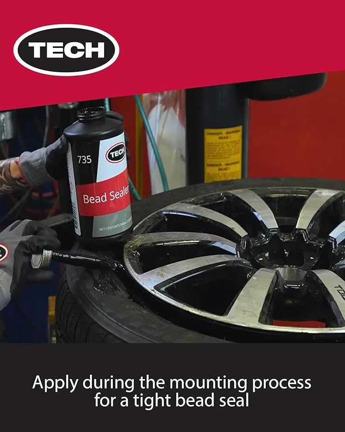TECH Natural Rubber Sealer, 1 Quart – Stops Leaks Between Rim and Edge, Fills Gaps for Old or New Wheels, Compatible with Tubeless Sealants, Solution for Reliable Leak Prevention and Repairs