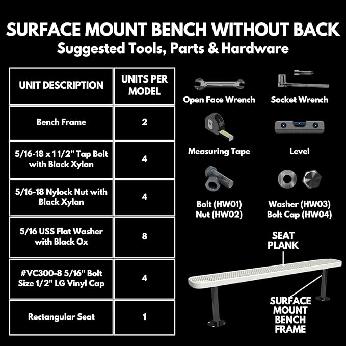 COATEDOUTDOORFURNITURE Heavy-Duty Outdoor Bench Thermoplastic Coated, Expanded Metal, Commercial-Grade Seating, Made in America (Surface Without Back, 8 Ft, Textured Copper)