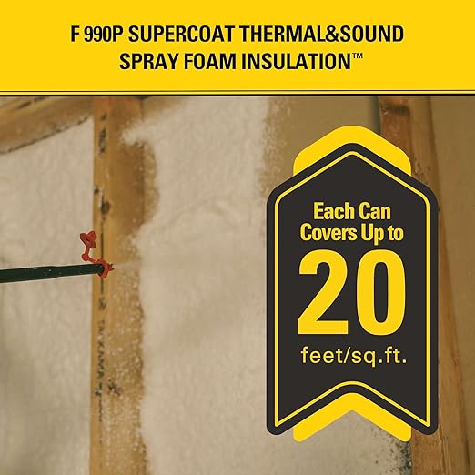 STANLEY F 990P Supercoat Spray Foam Insulation Kit - Closed Cell Spray Foam Covers Up to 40 Sq.Ft.,(11.32/2 inch R-Value) - Including Gun, Cleaner, Safety Items - 27.1 oz, 2 Pack