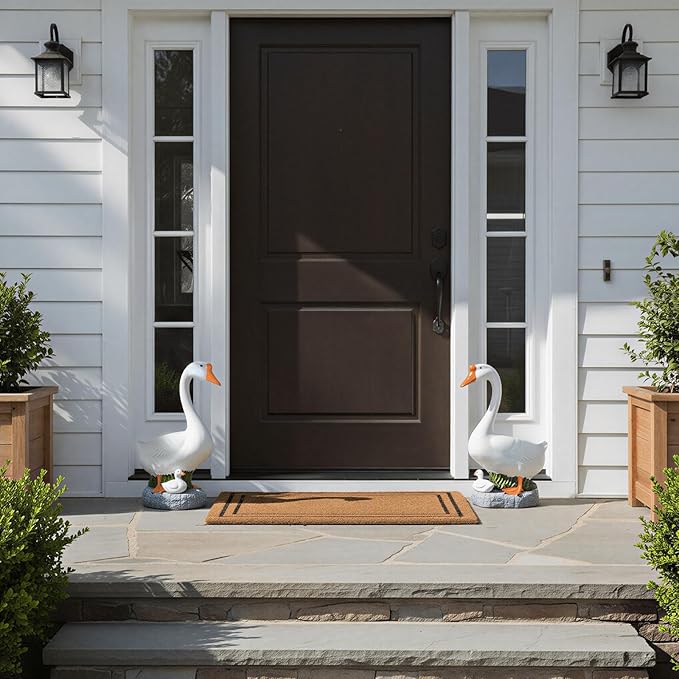23-inch Statue, Large Porch Goose Statue,Outdoor Statues,Hidden Key Pocket, Outdoor/Indoor Goose Statue for patios and terraces. Porch Goose Protection and Courage, Suitable Gift