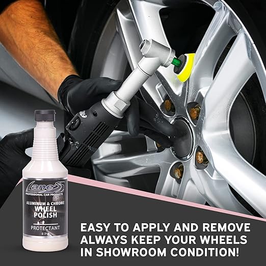 Lane's Car Products Chrome & Aluminum Wheel Polish, Easy Application Wheel Polish with Flip-top Lid, Safe to Use Rim Polish Brightener, Protects Against Corrosion and Oxidation - 16oz