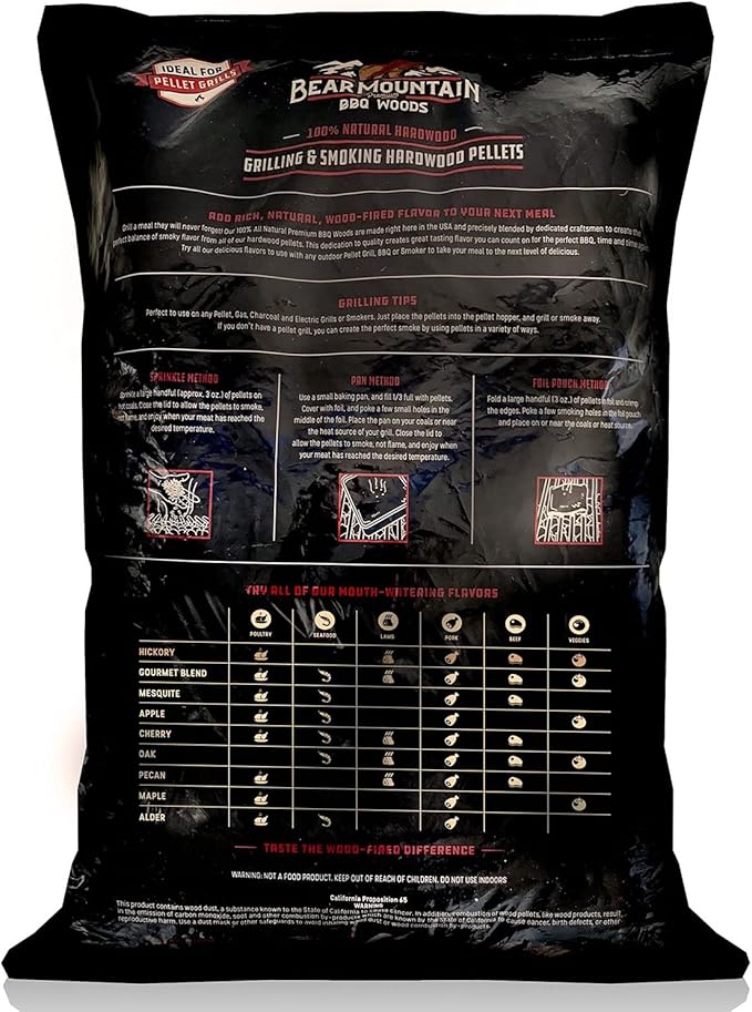 Bear Mountain 2-Pack All Natural Wood Pellets for Smoker, Grill & BBQ, 20 Lbs, Oak - Premium Hardwood Barbecue Pellet Accessories for Indoor and Outdoor Grilling